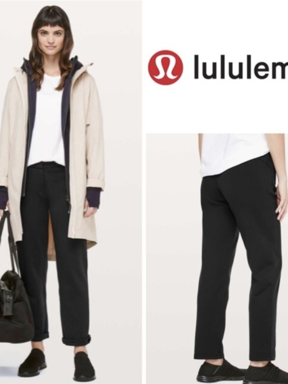 Lululemon On the Move Pants Ponte Women Black Size 8 Travel Work Trouser Commute